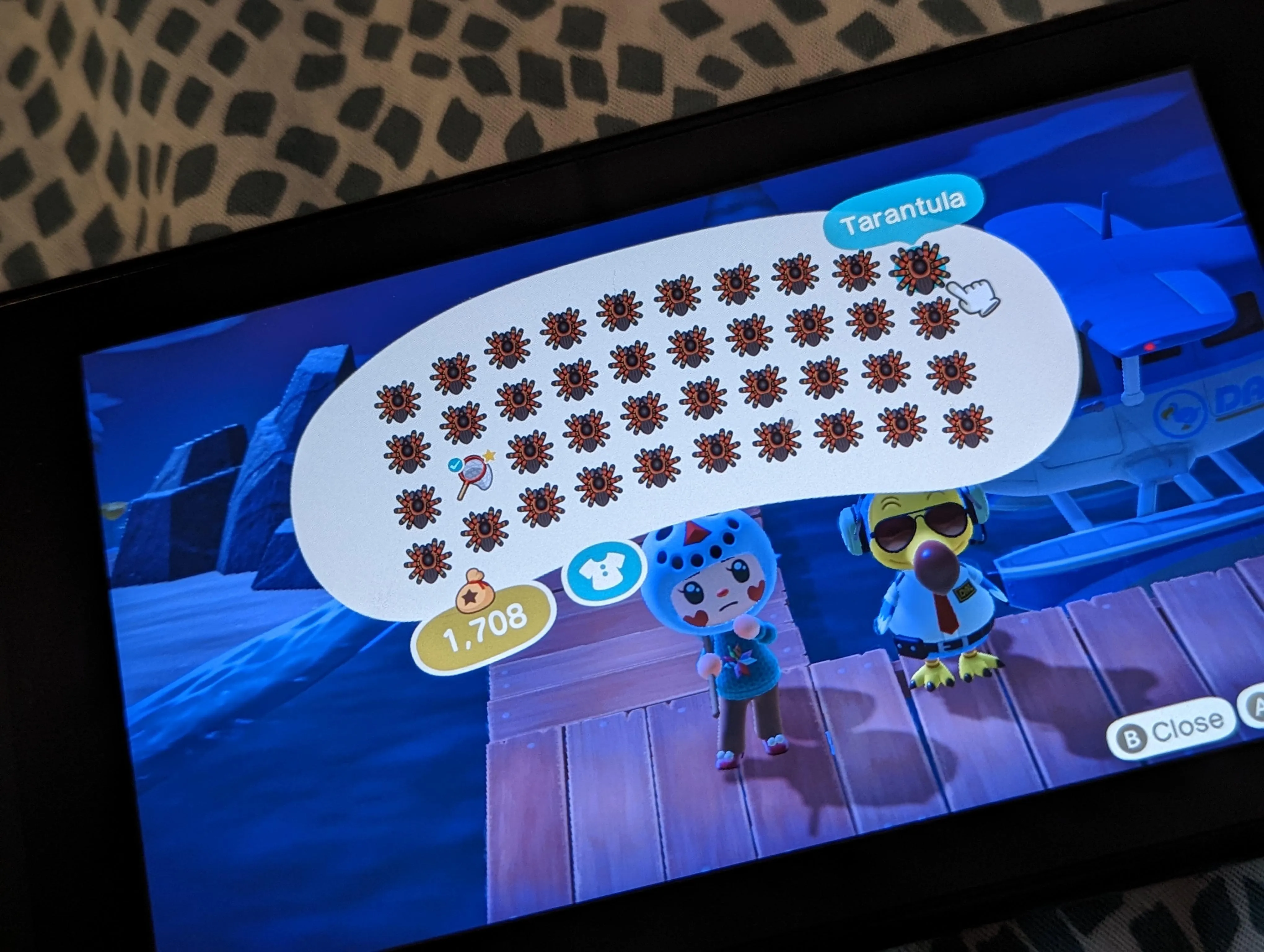 22529 animal crossing tarantula inventory management